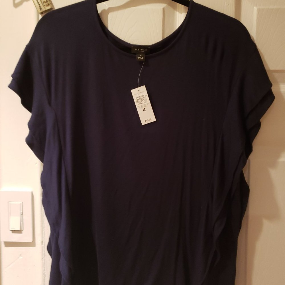Navy Ann Taylor Top NWT Medium